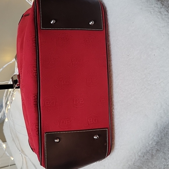 Dooney & Bourke Double Handle-Tote Satchel Donegal Crest Red-Brown Shoulder Bag - Picture 8 of 8